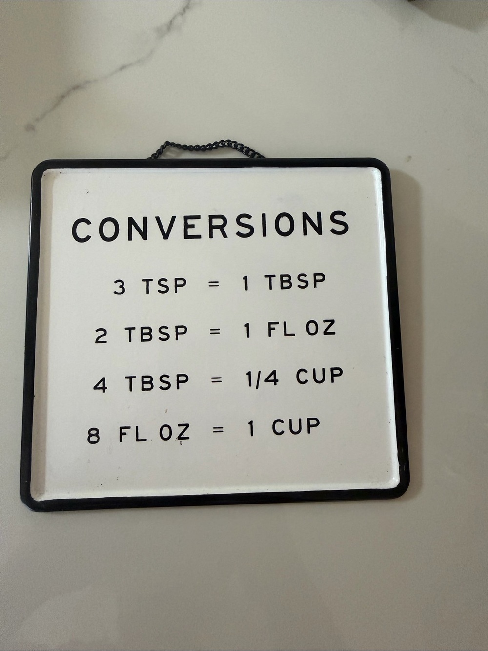 Hearth & Hand White and Black Conversion Chart Sign